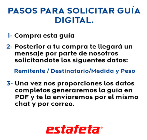 1 Guía Prepagada De Estafeta 10 Kg Terrestre 2 A 4 Días