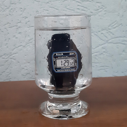 Reloj deportivo Aqua Digital G para hombre, correa impermeable, color negro, bisel, color Aqua AQ-81, número más grande, color de fondo gris