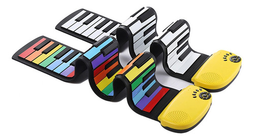 Piano Electrónico Enrollable De 49 Teclas Para Niños Amarill Yellow
