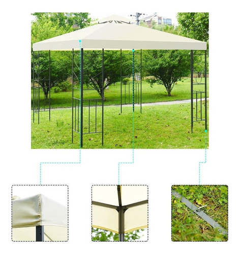 Carpa Para Exteriores 3 X 3 Metros Color Blanco