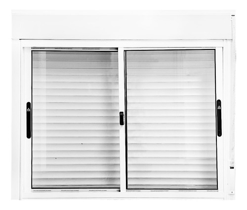 Ventana De Aluminio Monoblock Blanco Cortina En Pvc 150x120
