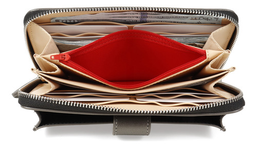 Cartera Cloe Para Mujer Porta Celular Redpocket Color Plateado