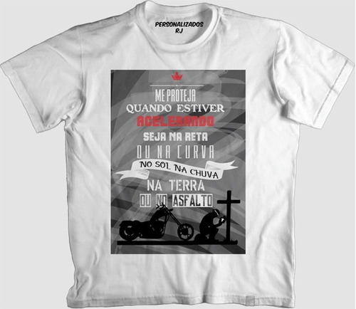 Camiseta Moto Oração Me Proteja Motociclista Motoqueiro