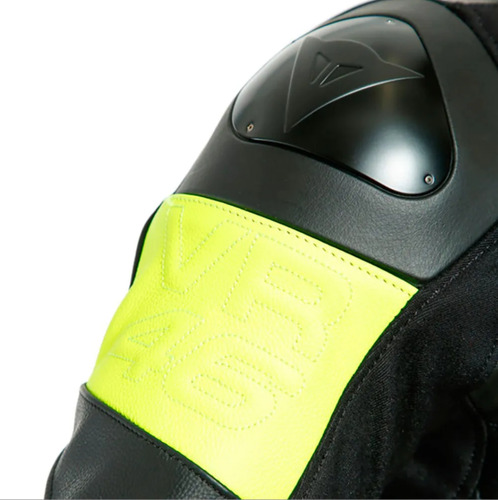 Chaqueta De Piel Dainese Vr46 Pole Position Negro Piel Vacuna Chica
