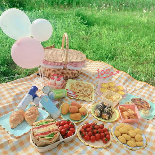 Cesta De Mimbre Para Picnic, Cesta De Mimbre Pequeño Rojo