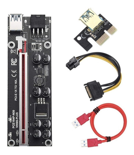 Cabo Placa Riser 009s Plus Usb 3.0 Pci-e Mineração Ethereum Cor 009 Plus