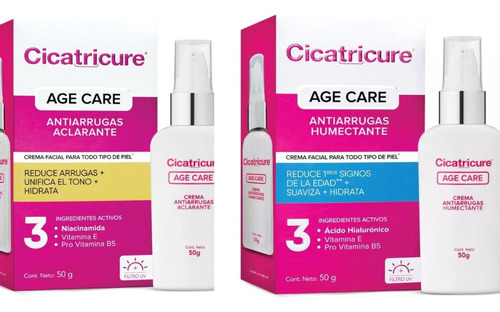 Set 2 Cremas Cicatricue Age Care Aclarante- Humectante 50gr