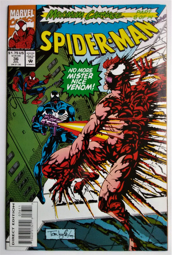 Spiderman 36 Marvel Comics 1993 Maximum Carnage Black Cat 