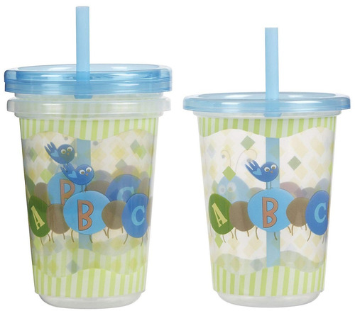 Vaso Con Pitillo Set De 3/ Abc