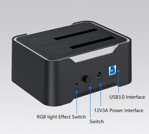 Dock Station Dual Hd Ssd Sata 2.5 E 3.5 Usb 3.0 Botão Clone