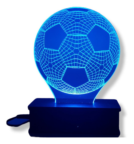 Bola De Futebol, Luminaria Acrilico Led 3d,16 Cores+controle