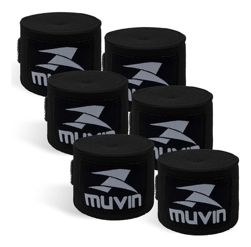 Kit Bandagem Elástica 5m Muvin C/ 3 Pares - Boxe Muay Thai