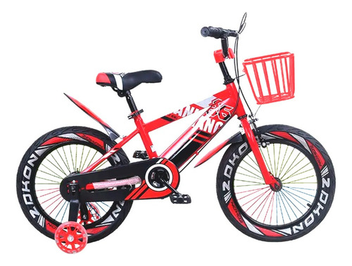 Bicicleta Mountain Bike Luces Led Y Colores Aro 12 Rojo