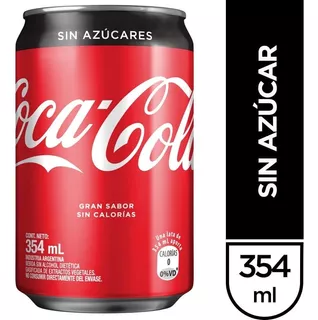 Coca Cola Sin Azucar Lata 354ml Pack X12 Gaseosas 0 Calorias