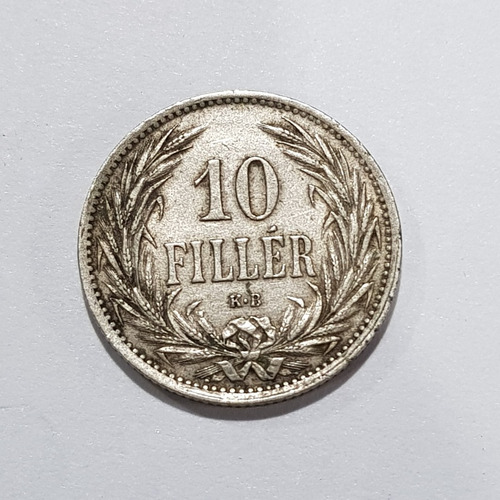 Antigua Moneda Hungría 1908 Valor 10 Filler Mag 59737