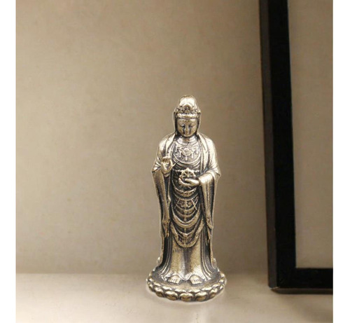 Mini Estatua De Guan Yin, Decoración De Latón, Artesanía,