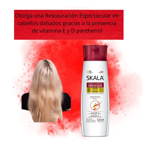 Shampo Skala Restauración 12 En 1 325ml Reparación Brillo