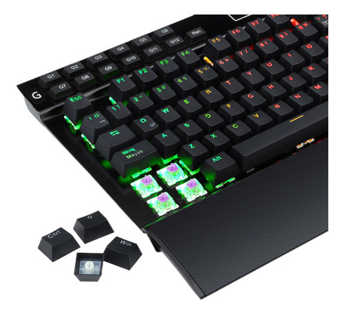 Imagen 7 de 7 de Teclado gamer Redragon Yama K550 QWERTY Outemu Purple español latinoamérica color negro con luz RGB