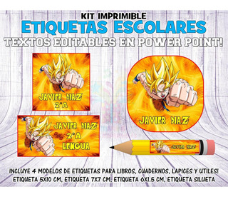 Etiquetas Escolares De Goku | MercadoLibre ???? Etiquetas Escolares De Goku | MercadoLibre ????