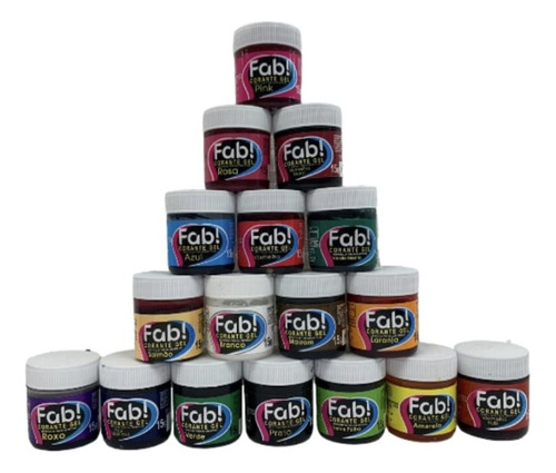 Colorante Gel 15 Gramos Fab X 10 Unidades