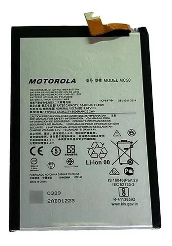 Flex Carga Bateira Motorola Mc50 Moto G9 Power Xt2091-4 Org