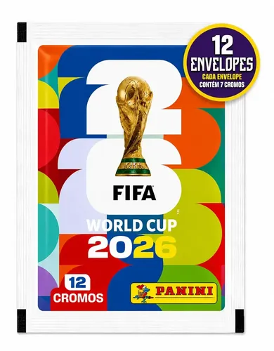 Kit Figurinhas Copa do Mundo 2026 com 12 Pacotes Panini para Coleção