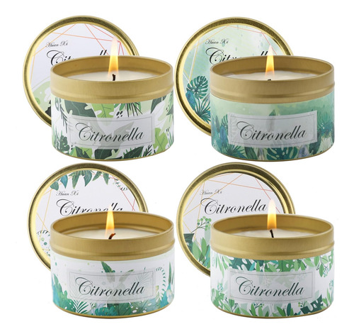 Set De Velas Perfumadas 4 Pack Citronella Velas De Citronela