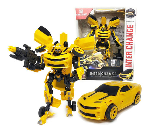 Imagen 1 de 10 de Muneco Auto Transformers Amarillo Bumblebee Nvo 151a Bigshop