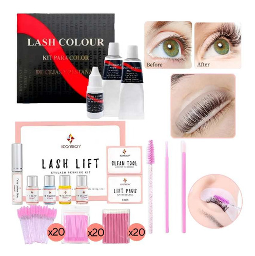 Kit Lifting+ Lash Color Tinte Ceja Pestaña Cepillo Aplicador