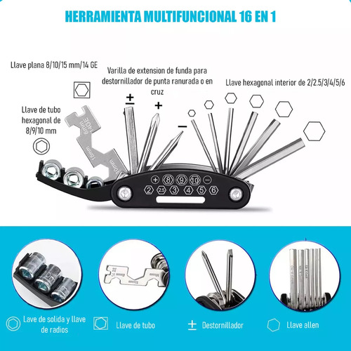 Kit Herramientas Reparacion Bici Pinchazo Llanta Bicicleta