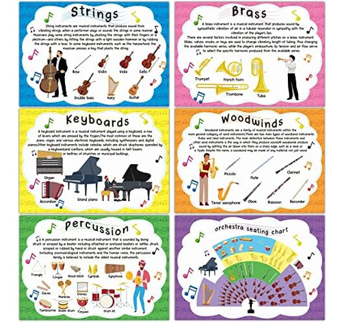Music Posters Musical instruments Bulletin Board Set O...