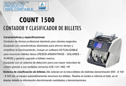 Imagen 7 de 10 de Maquina De Contar Billetes Con Detector Falsos Clasificadora