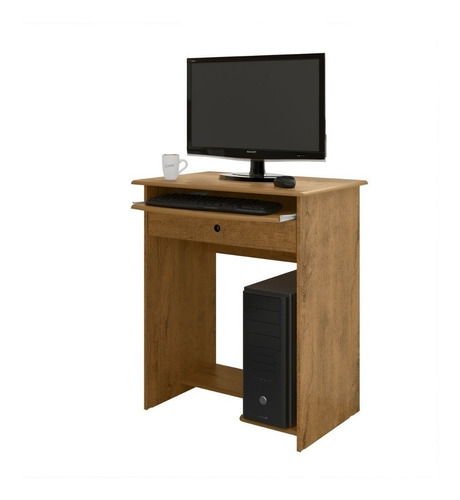 Imagem 1 de 1 de Escrivaninha EJ Móveis Mesa de computador prática com gaveta mdp de 650mm x 795mm x 450mm freijó