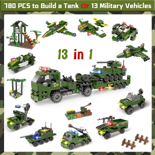 Juego De 1164 Piezas De Bloques De Construcción Militares De