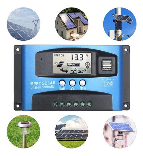 Controlador De Carga Solar Mppt 100a Pantalla Lcd Auto Usb