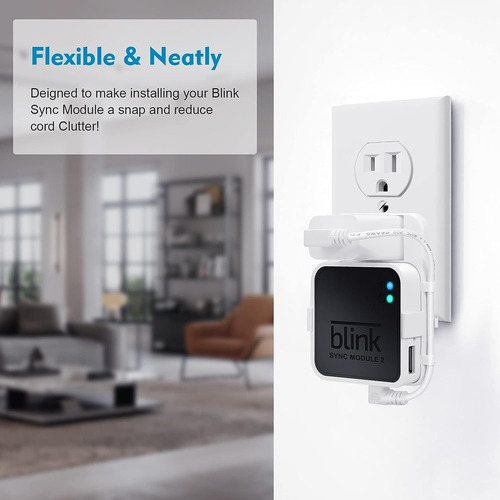 Soporte De Pared Con Enchufe Para Blink Sync Module 2 Con...