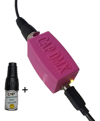 Combo Interface Usb Dmx 512 Rosa + Terminador Dmx 120