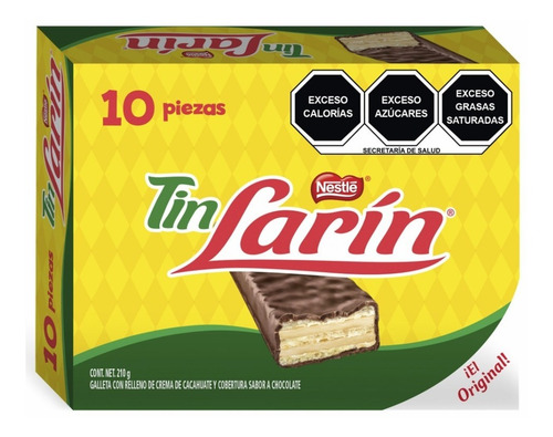 Nestlé Tin Larin Galleta Chocolate Crema Cacahuate 10pz Ful