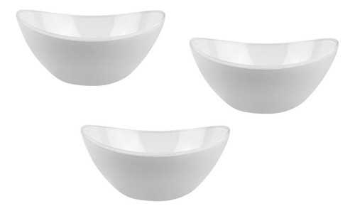 3 Tigela Para Sobremesa Cumbuca Para Servir Saladeira Media Cor Branco
