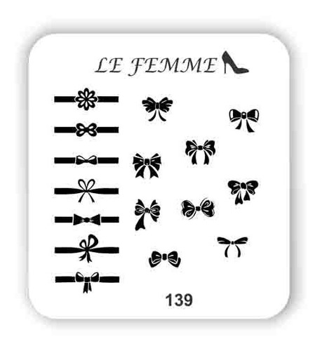 Placa De Stamping Acrilico Moños Lefemme  Flores Mod.139