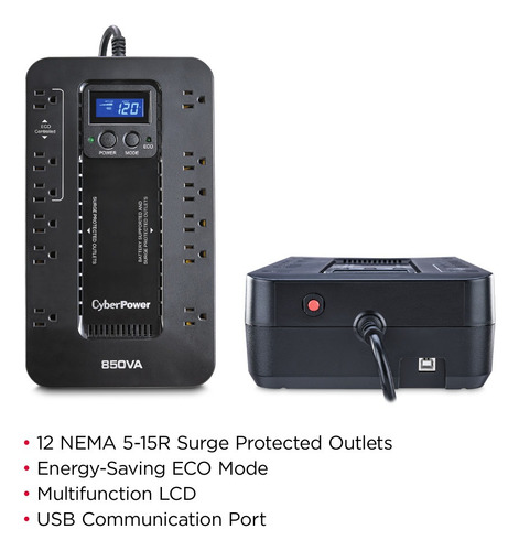 Ups Cyberpower De 850va/510w, Standby, 12 Contactos Negro