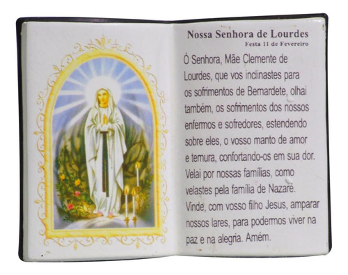 Enfeite Decorativo Em Resina Livro Nossa Senhora De Lourdes