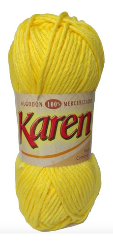 Hilaza Karen 100% Algodón Madeja De 100g Color Amarillo Canario