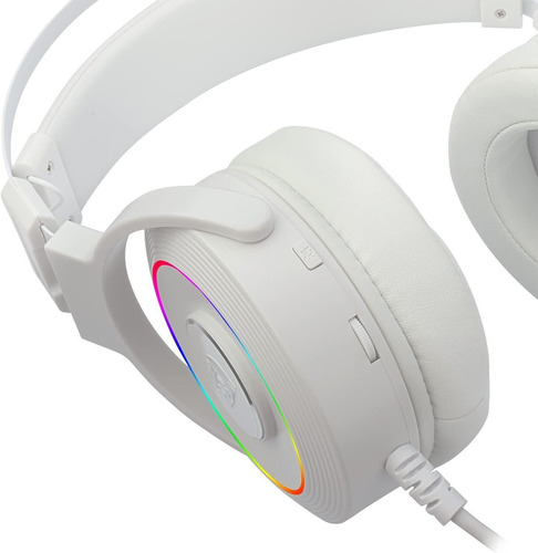 Auriculares gamer Redragon Chroma Lamia 2 lunar white con luz rgb LED