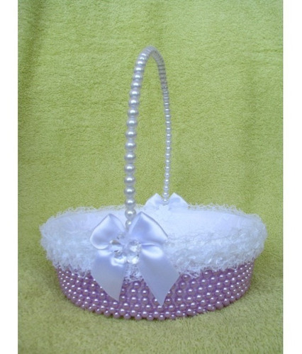 Cestinha Florista Para Casamento Peroladas - Cor Lilas