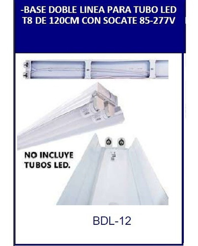 Base Doble Lineal Para Tubo Led T8