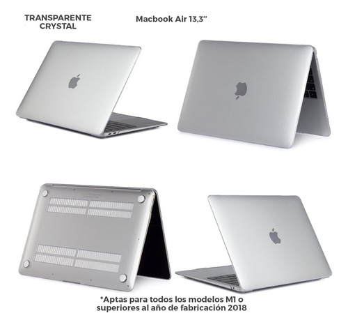Protector Funda Rígida Macbook Air 13.3 Mac M1 Transparente