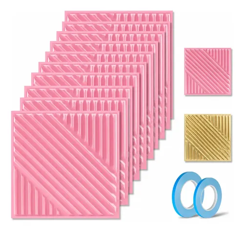 Pvc Rosa Paneles Decorativo 3d Pvc Para Pared 30x30cm 33 Pz Rayas Rosa ...