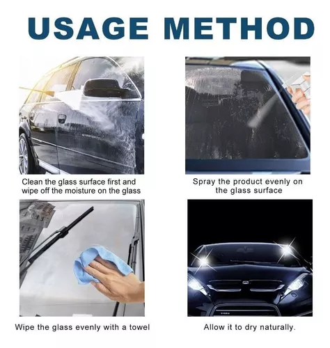 Agente antivaho Anti-lluvia para parabrisas de vidrio de coche, aerosol  repelente a la lluvia, espejos