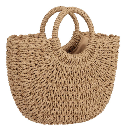 Bolso Grande De Playa De Paja Para Mujer, Bolso De Mano Teji